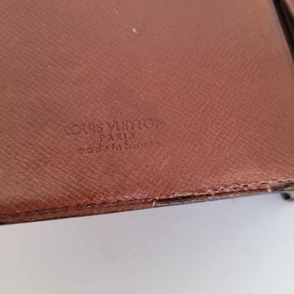 Louis Vuitton Monogram Bifold Wallet Brown Canvas Made in France Vintage - Picture 4 of 14
